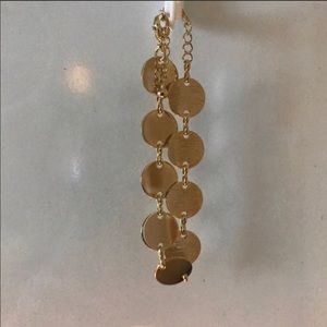 Goldtone dime bracelet, Leaf necklace and earrings